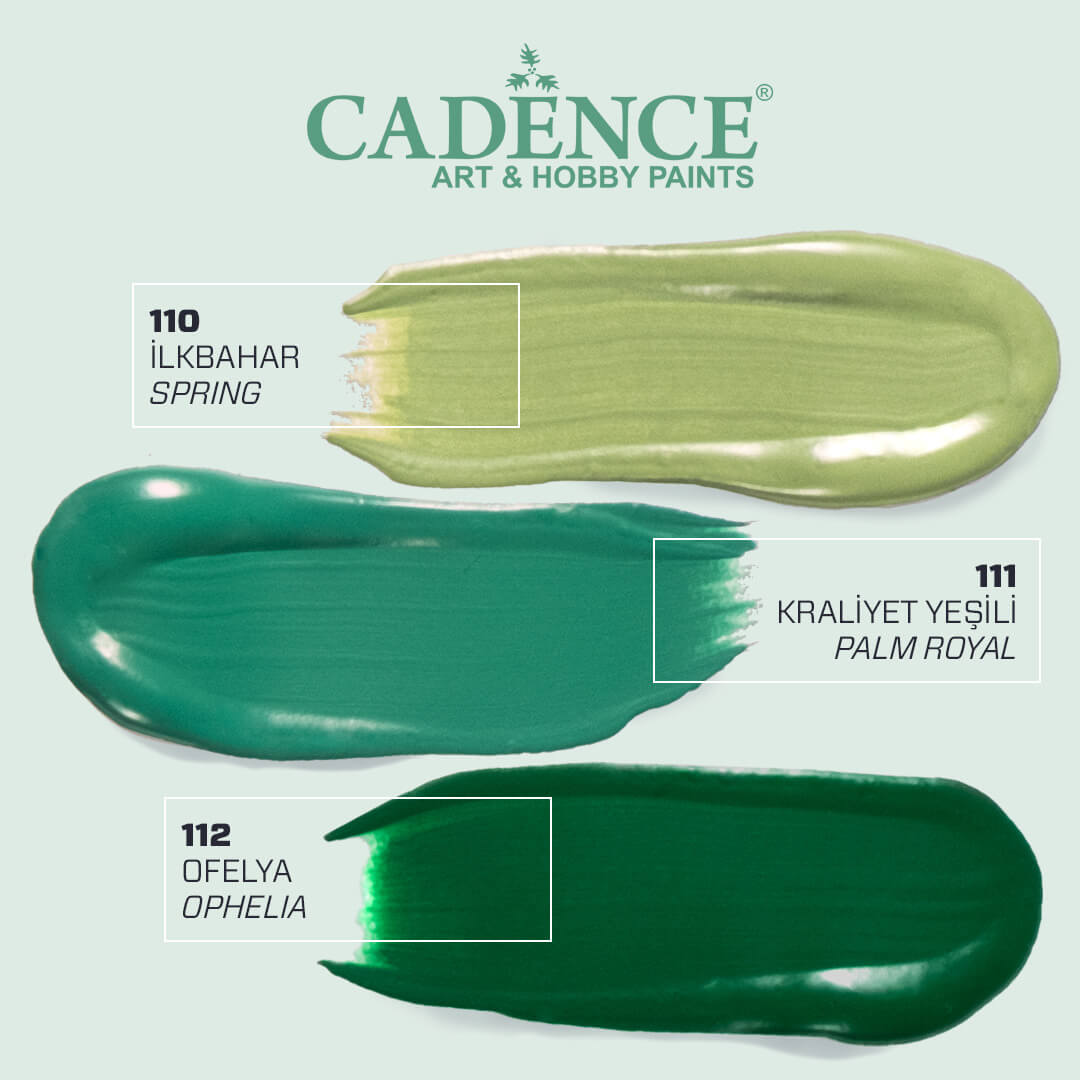 Kraliyet Yeşili Cadence Multisurface Akrilik Boya H111 - 120 ML renkleri