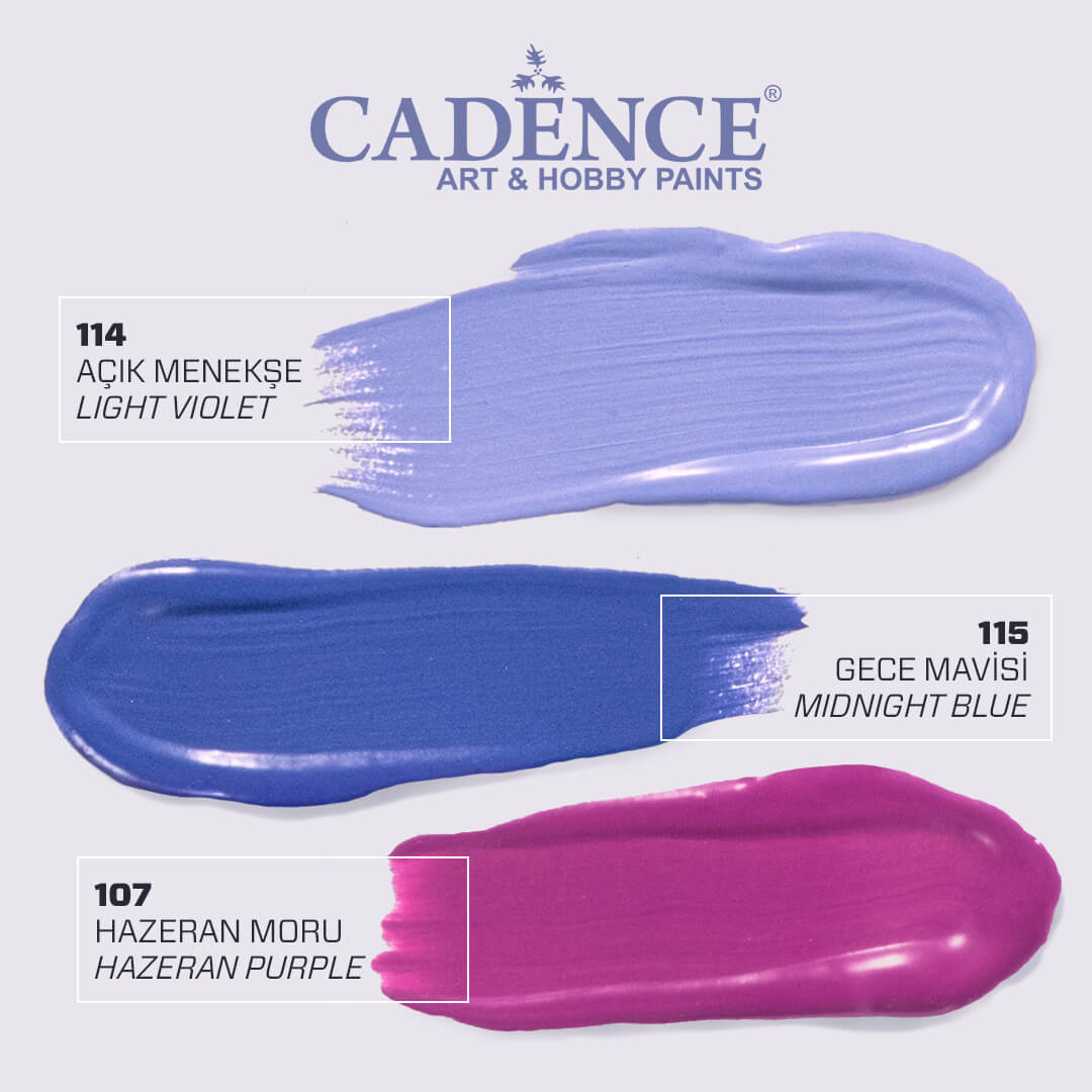 Hazeran Moru Cadence Multisurface Akrilik Boya H107 - 120 ML renkleri