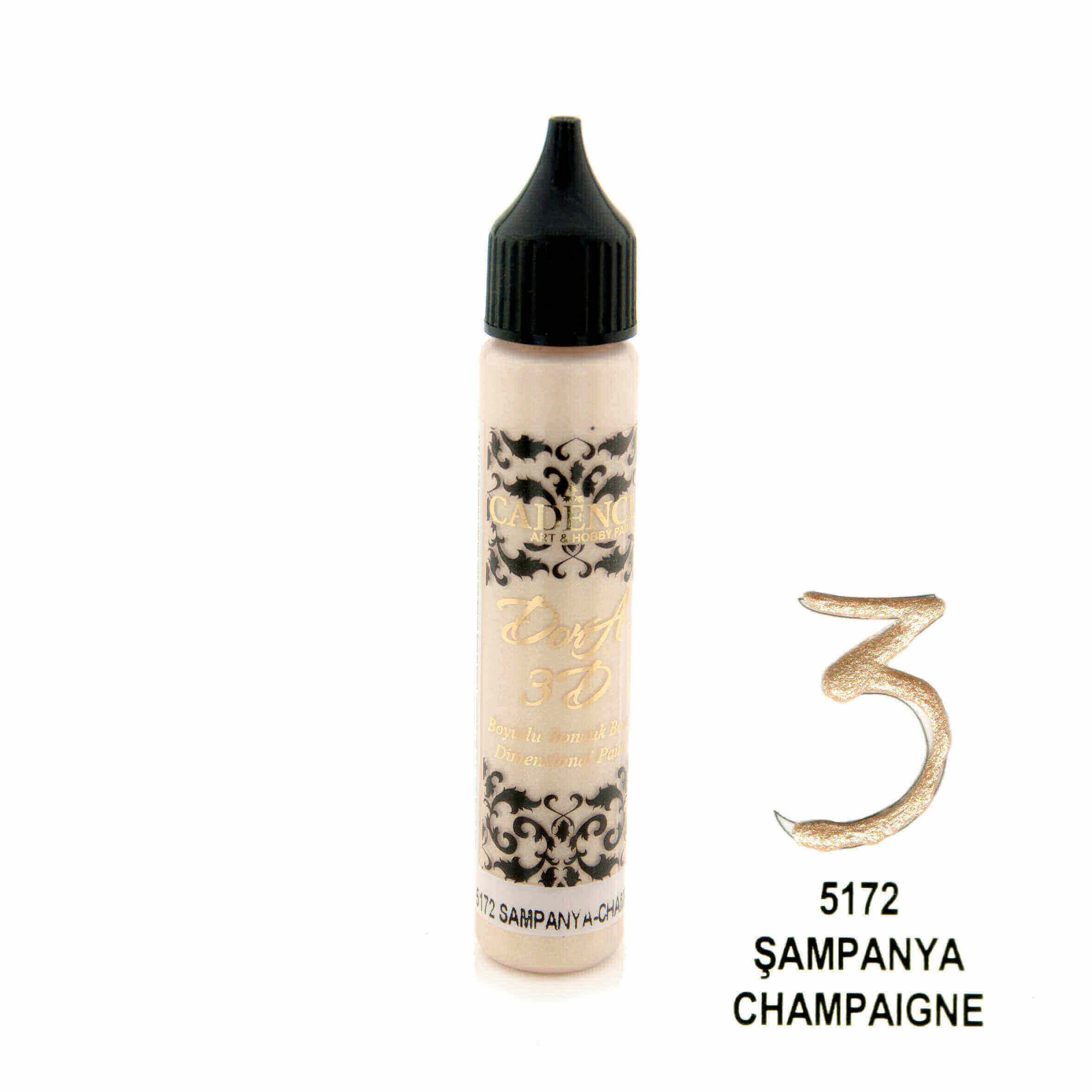 5172 Şampanya -  3D Dora Boncuk
