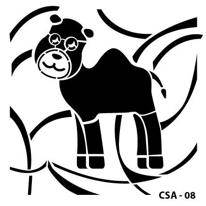 Deve Çocuk Stencil CSA-08  ( 25 x 25 )  - hayvan