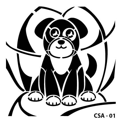 Köpek Çocuk Stencil CSA-01  ( 15 x 15 ) - hayvan