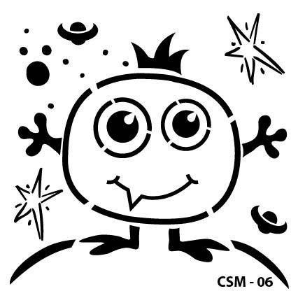 Sevimli Canavar Çocuk Stencil CSM-06 ( 25 x 25 )