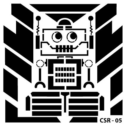 Sevimli Robot Çocuk Stencil CSR-05 ( 15 x 15 )