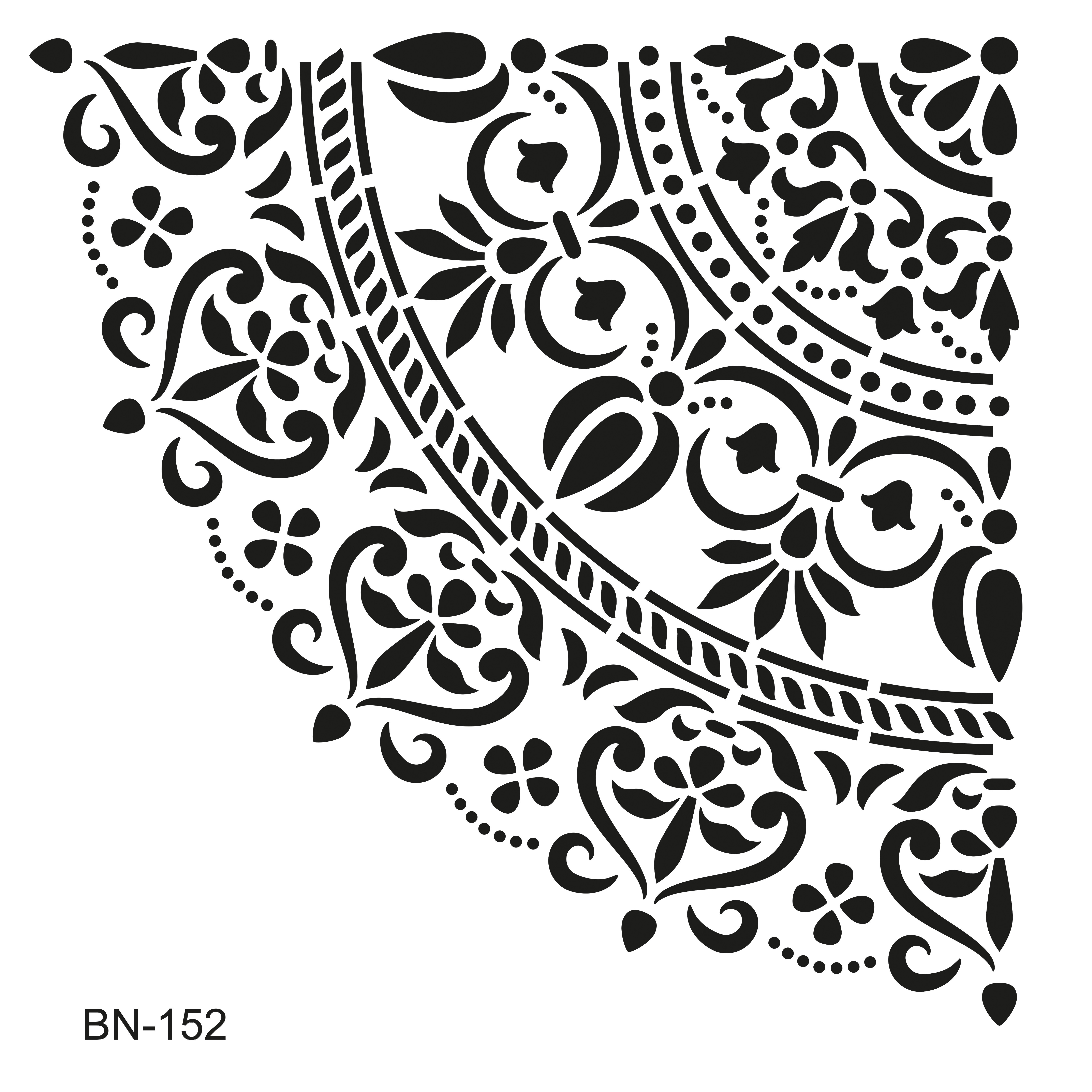 Yarım Damask Desen Stencil OZEL 72- 25x35cm